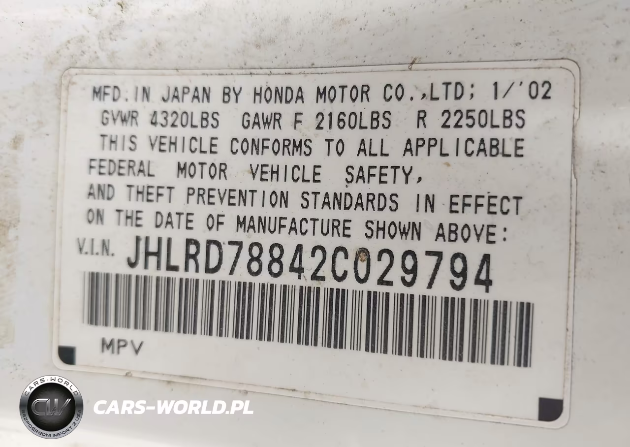2002 Honda Cr-V Ex VIN:JHLRD78842C029794 - 9