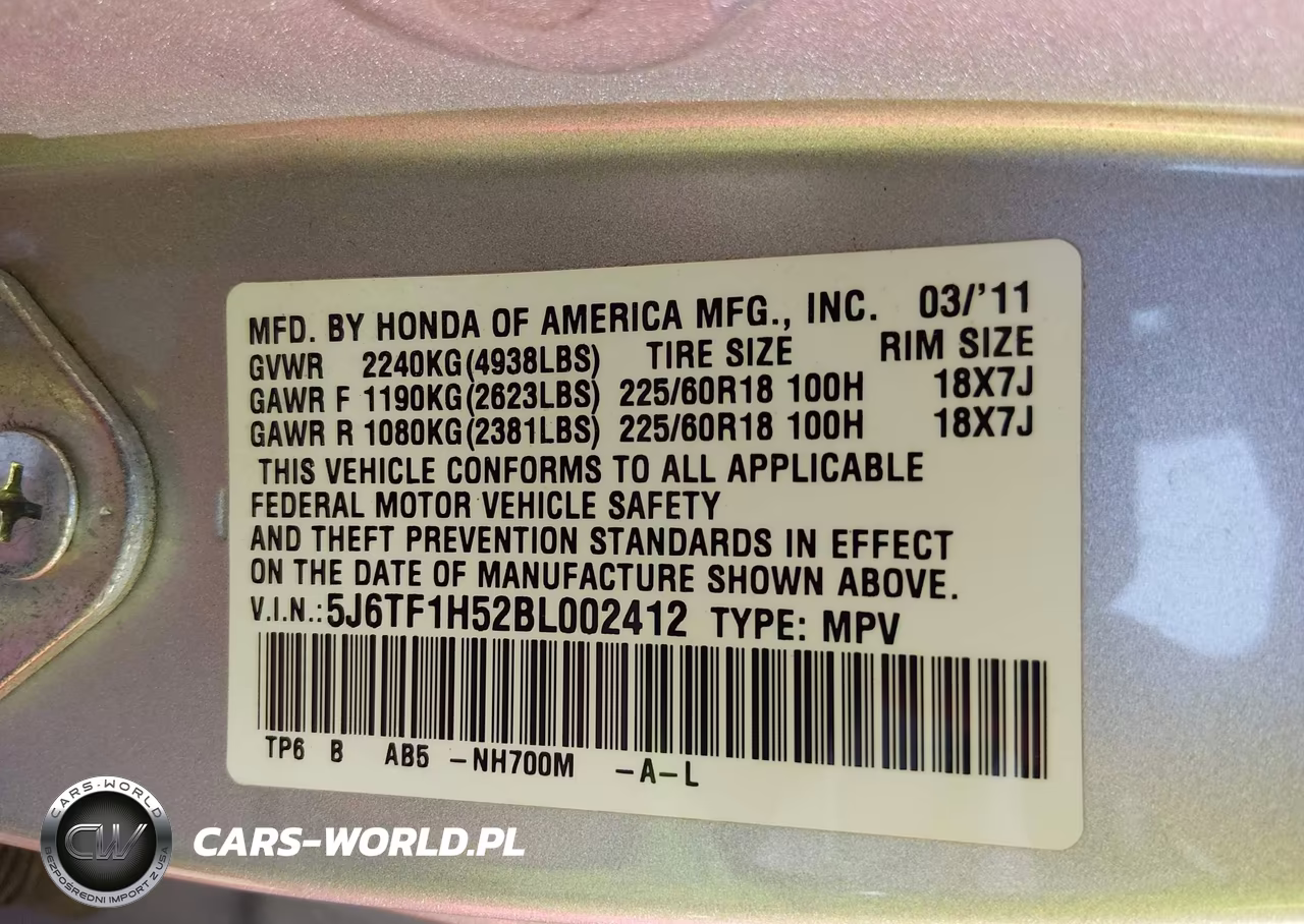 2011 Honda Accord Crosstour Ex-L VIN:5J6TF1H52BL002412 - 9