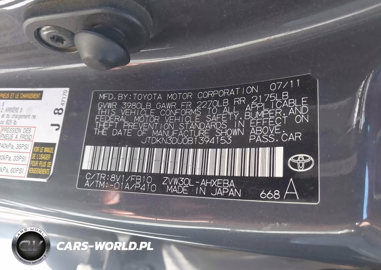 2011 Toyota Prius Three VIN:JTDKN3DU0B1394153 - 9
