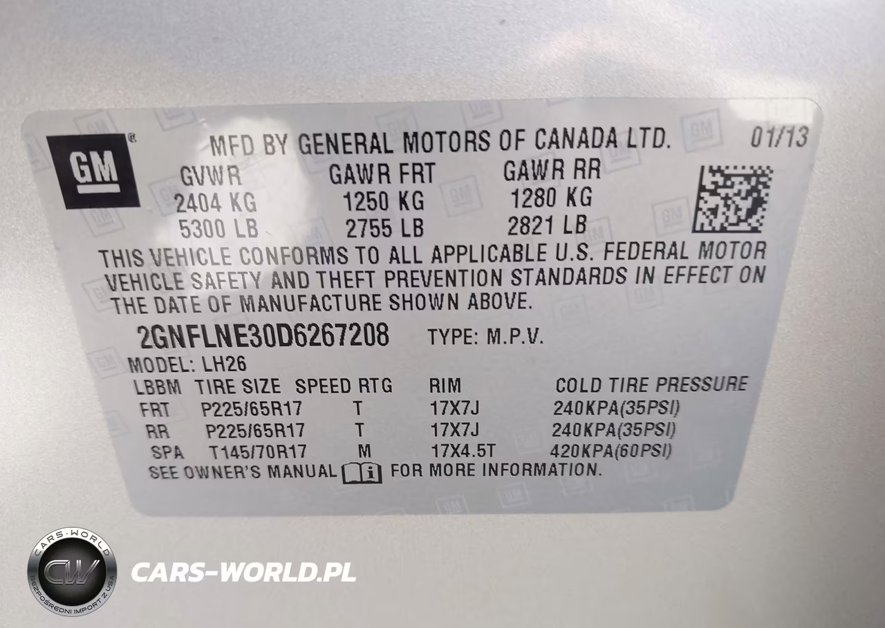 2013 Chevrolet Equinox Lt VIN:2GNFLNE30D6267208 - 9