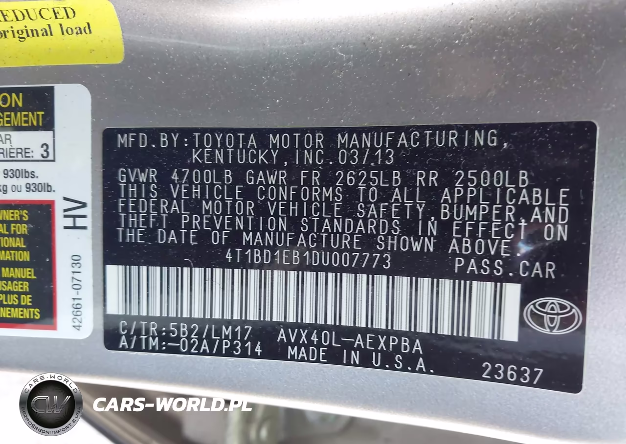 2013 Toyota Avalon Hybrid Limited VIN:4T1BD1EB1DU007773 - 9