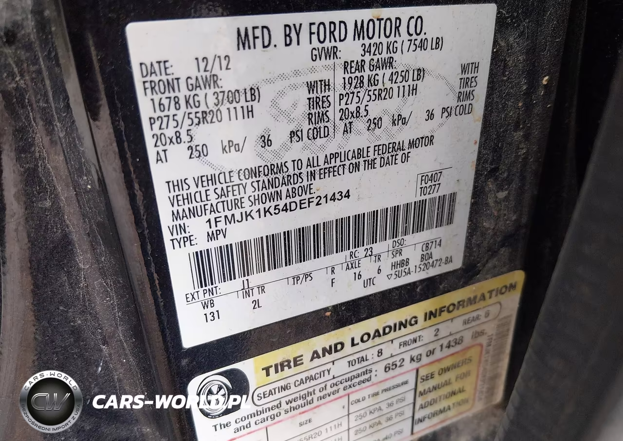 2013 Ford Expedition El Limited VIN:1FMJK1K54DEF21434 - 9