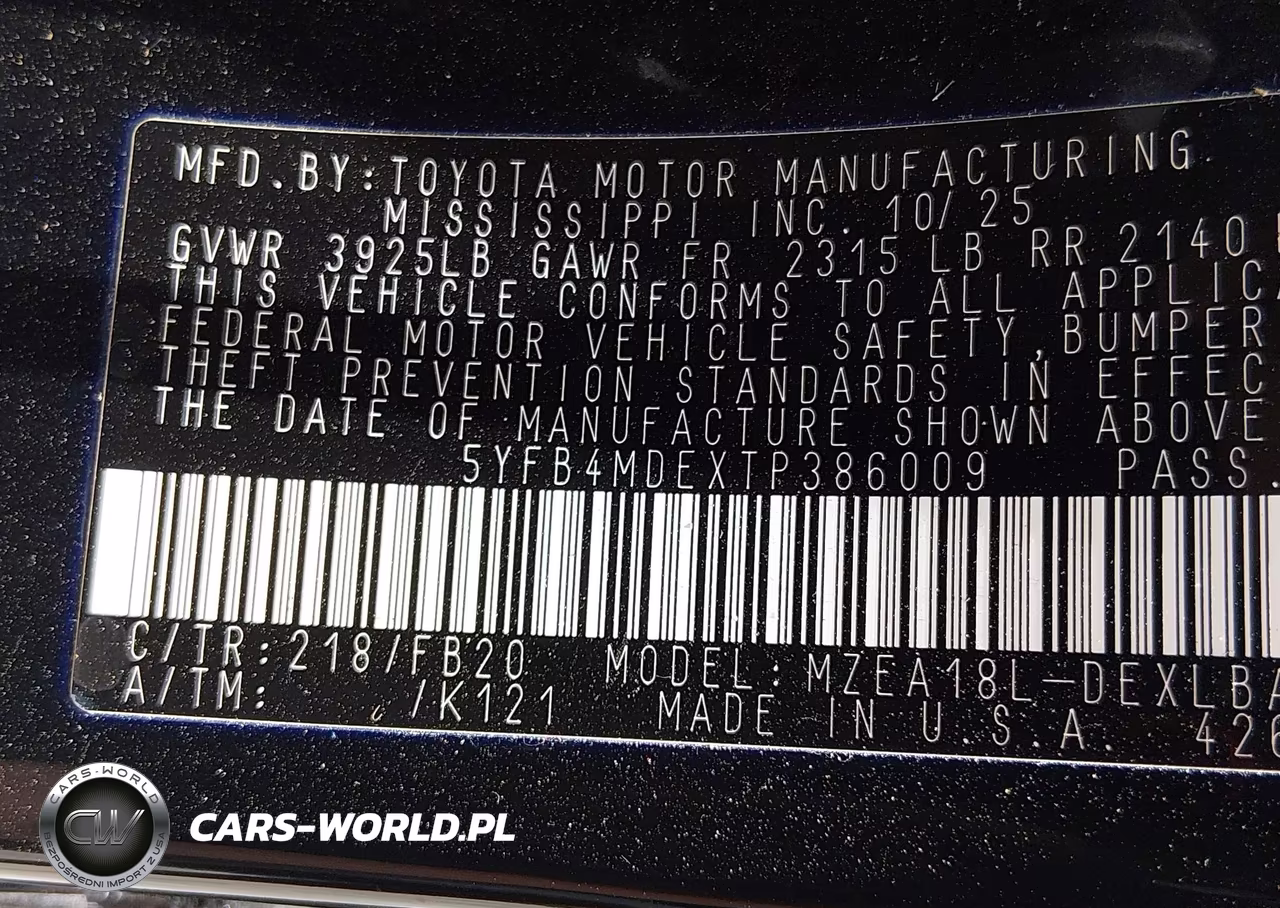 2026 Toyota Corolla Le VIN:5YFB4MDEXTP386009 - 9