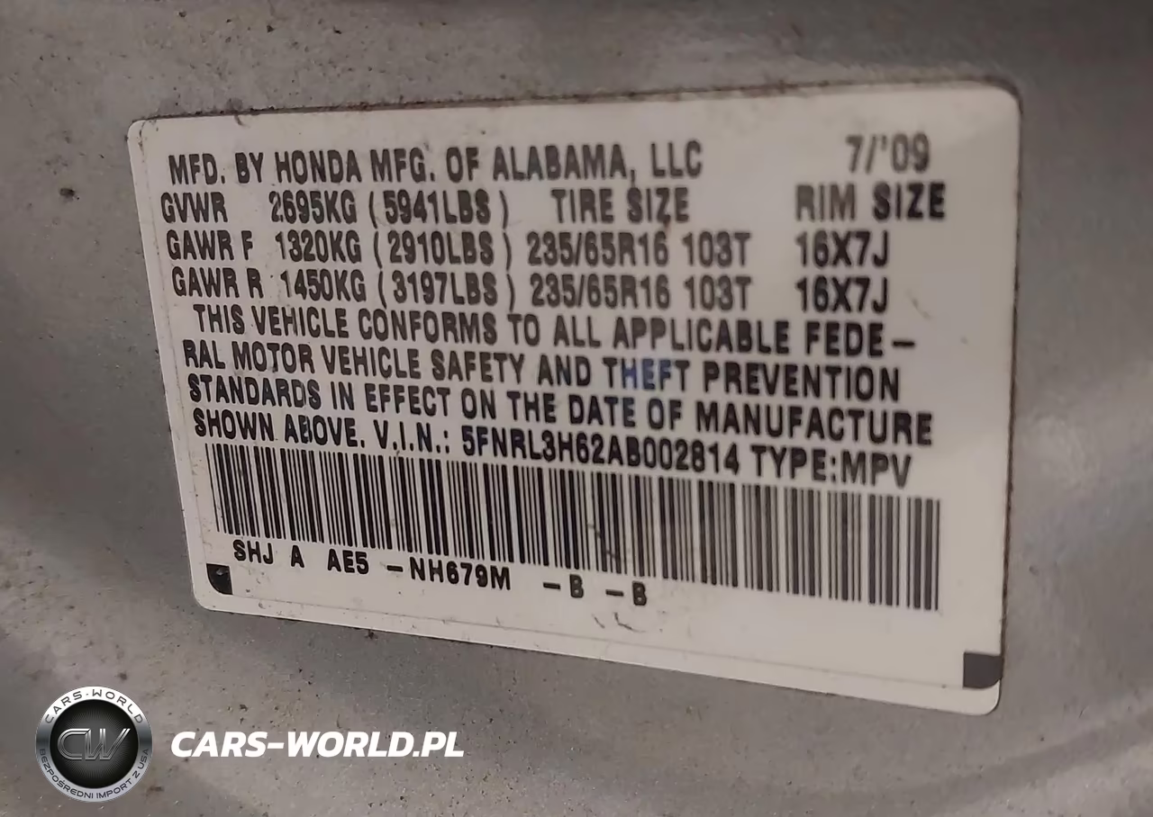 2010 Honda Odyssey Ex-L VIN:5FNRL3H62AB002814 - 9