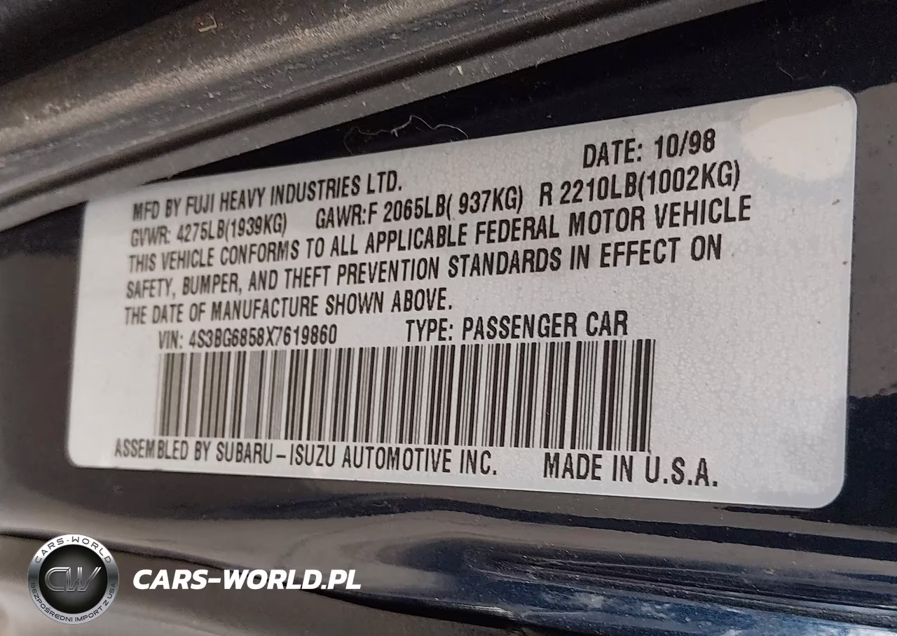 1999 Subaru Legacy 30Th Ann. Outback Ltd.-Outback VIN:4S3BG6858X7619860 - 9