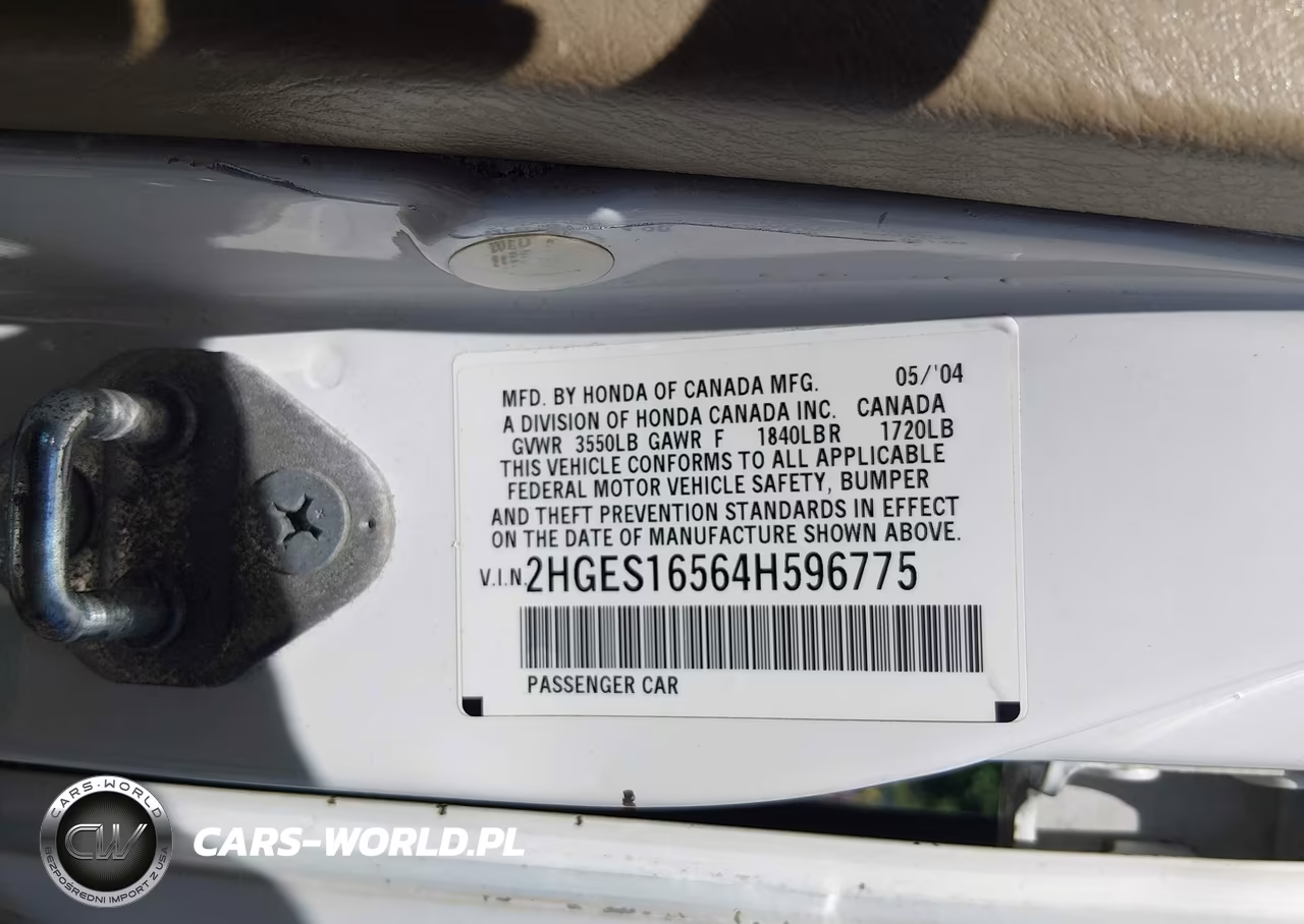 2004 Honda Civic Lx VIN:2HGES16564H596775 - 9