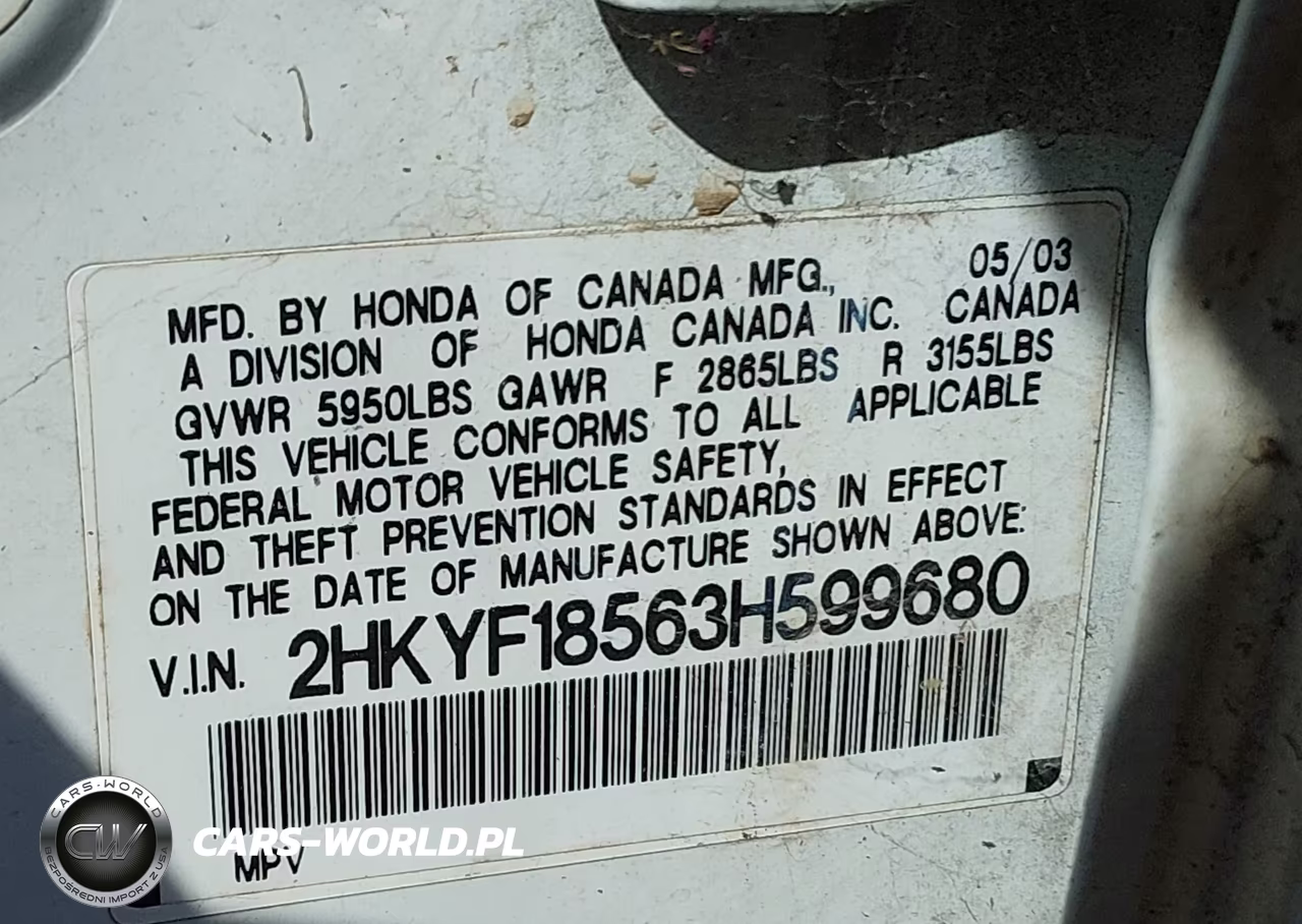 2003 Honda Pilot Ex-L VIN:2HKYF18563H599680 - 9