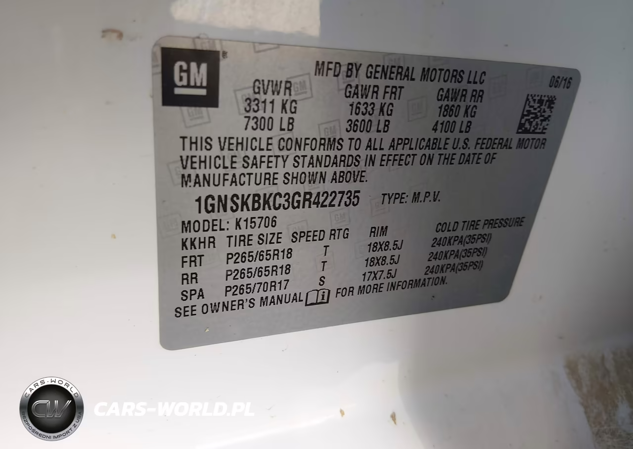 2016 Chevrolet Tahoe Lt VIN:1GNSKBKC3GR422735 - 9