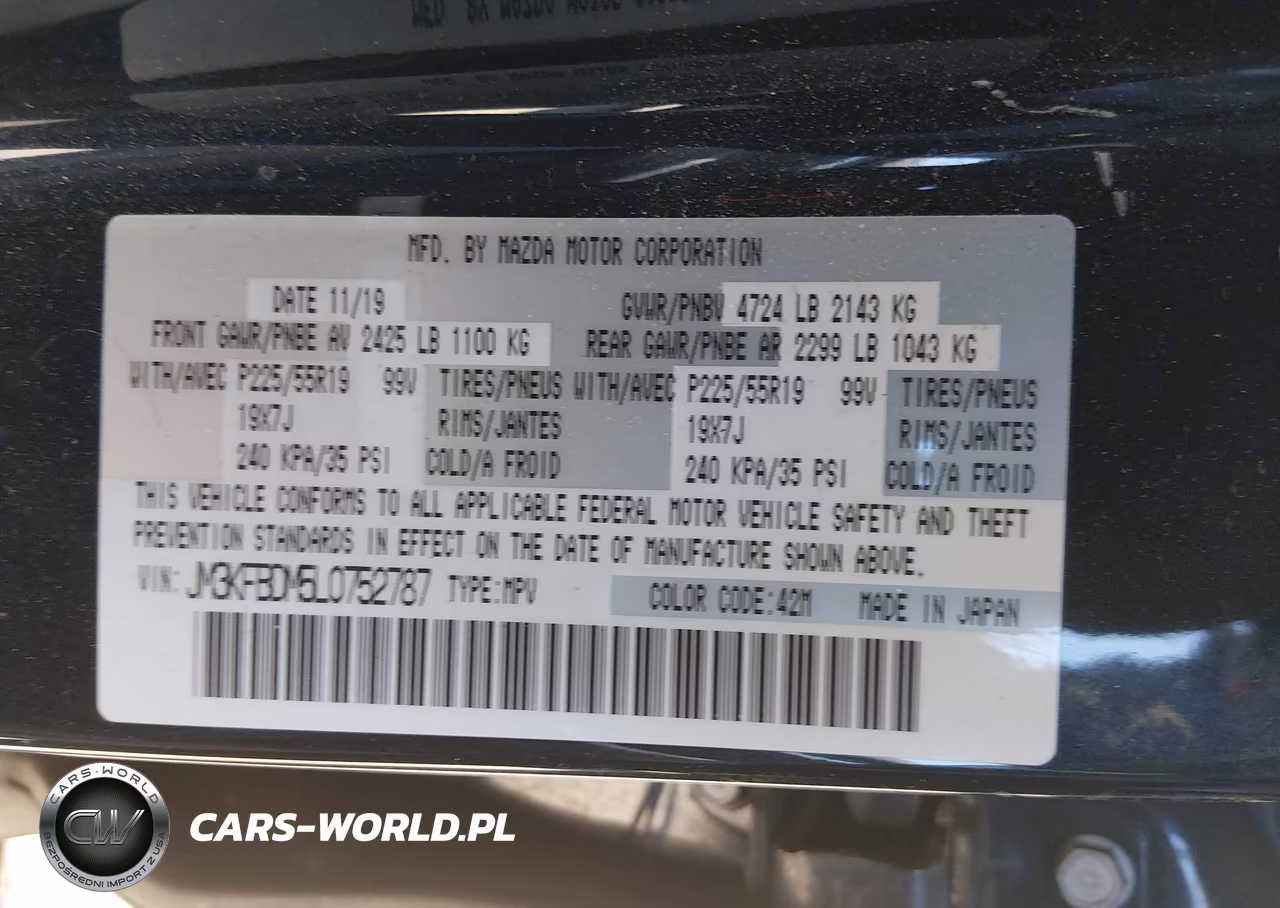 2020 Mazda Cx-5 Grand Touring VIN:JM3KFBDM5L0752787 - 9