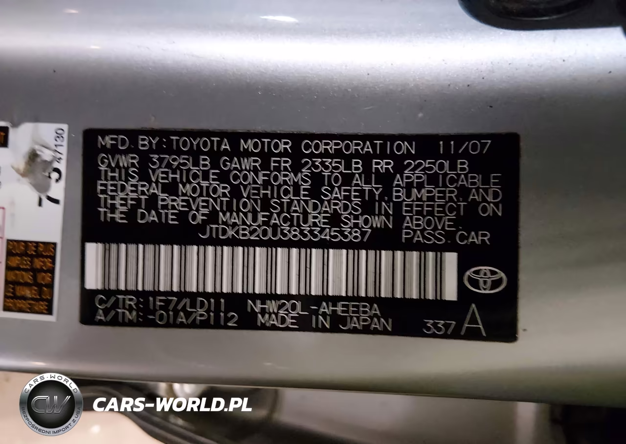 2008 Toyota Prius VIN:JTDKB20U383345387 - 9