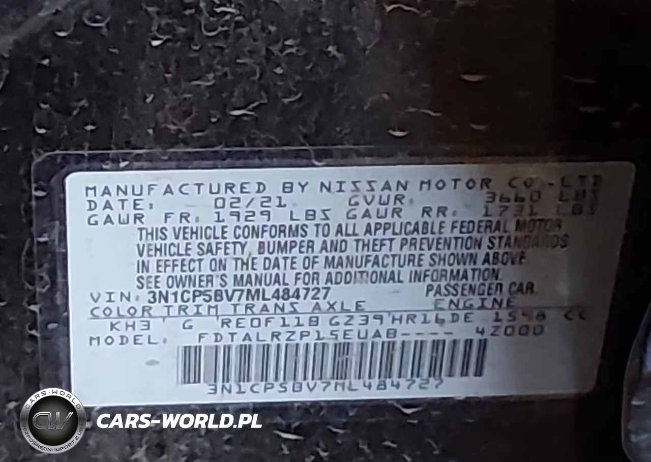 2021 Nissan Kicks S Xtronic Cvt VIN:3N1CP5BV7ML484727 - 9