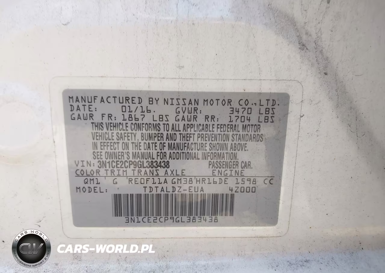 2016 Nissan Versa Note S (Sr)-S Plus-Sl-Sr-Sv VIN:3N1CE2CP9GL383438 - 9