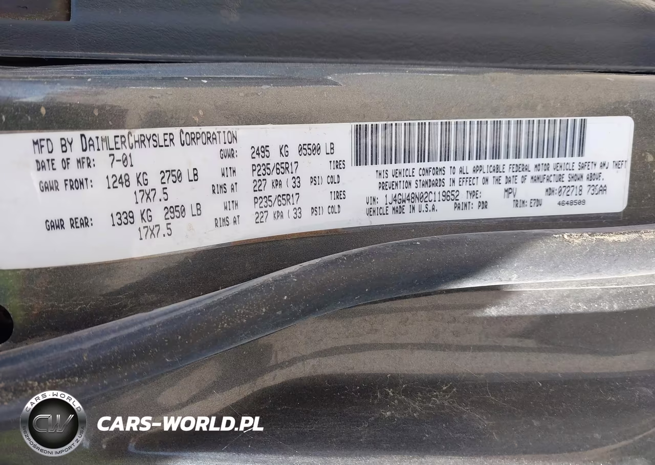 2002 Jeep Grand Cherokee Laredo VIN:1J4GW48N02C119652 - 9