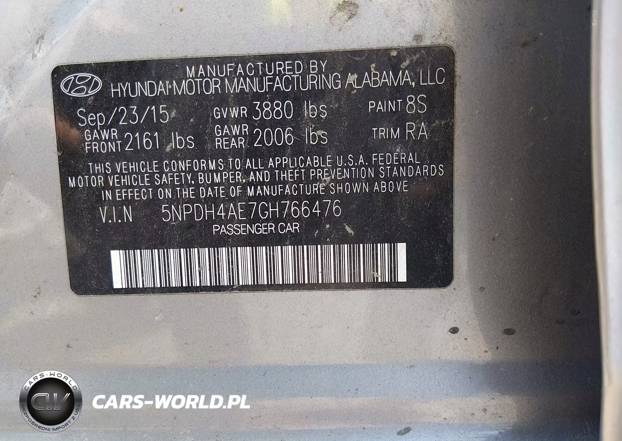 2016 Hyundai Elantra Se VIN:5NPDH4AE7GH766476 - 9