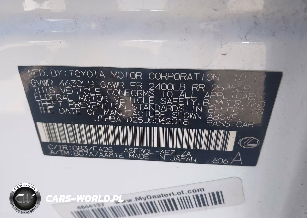 2018 Lexus Is 300 VIN:JTHBA1D25J5062018 - 9