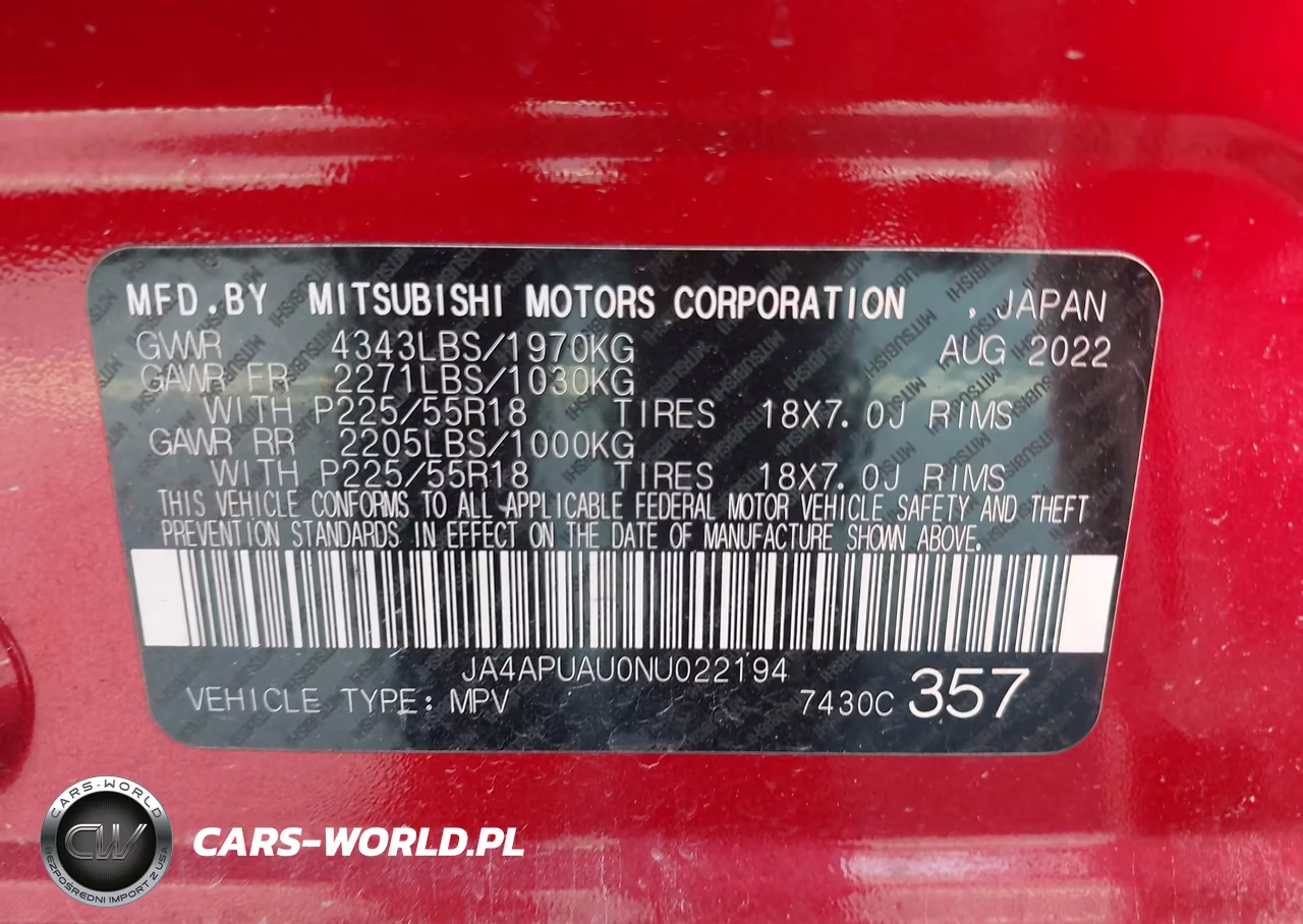 2022 Mitsubishi Outlander Sport 2.0 Be 2Wd-2.0 Es 2Wd-2.0 Le 2Wd-2.0 S 2Wd VIN:JA4APUAU0NU022194 - 9