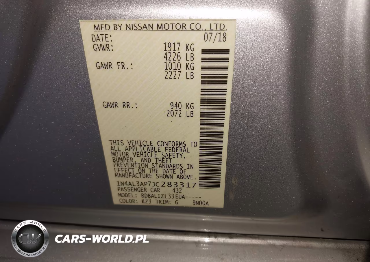 2018 Nissan Altima 2.5 Sv VIN:1N4AL3AP7JC283317 - 9