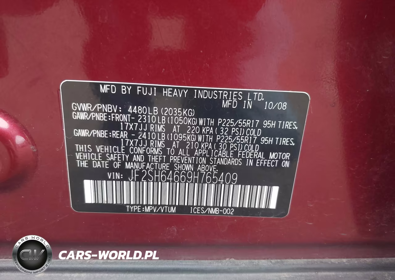 2009 Subaru Forester 2.5X Limited VIN:JF2SH64669H765409 - 9