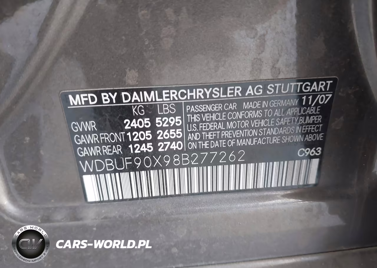 2008 Mercedes-Benz E 550 4Matic VIN:WDBUF90X98B277262 - 9