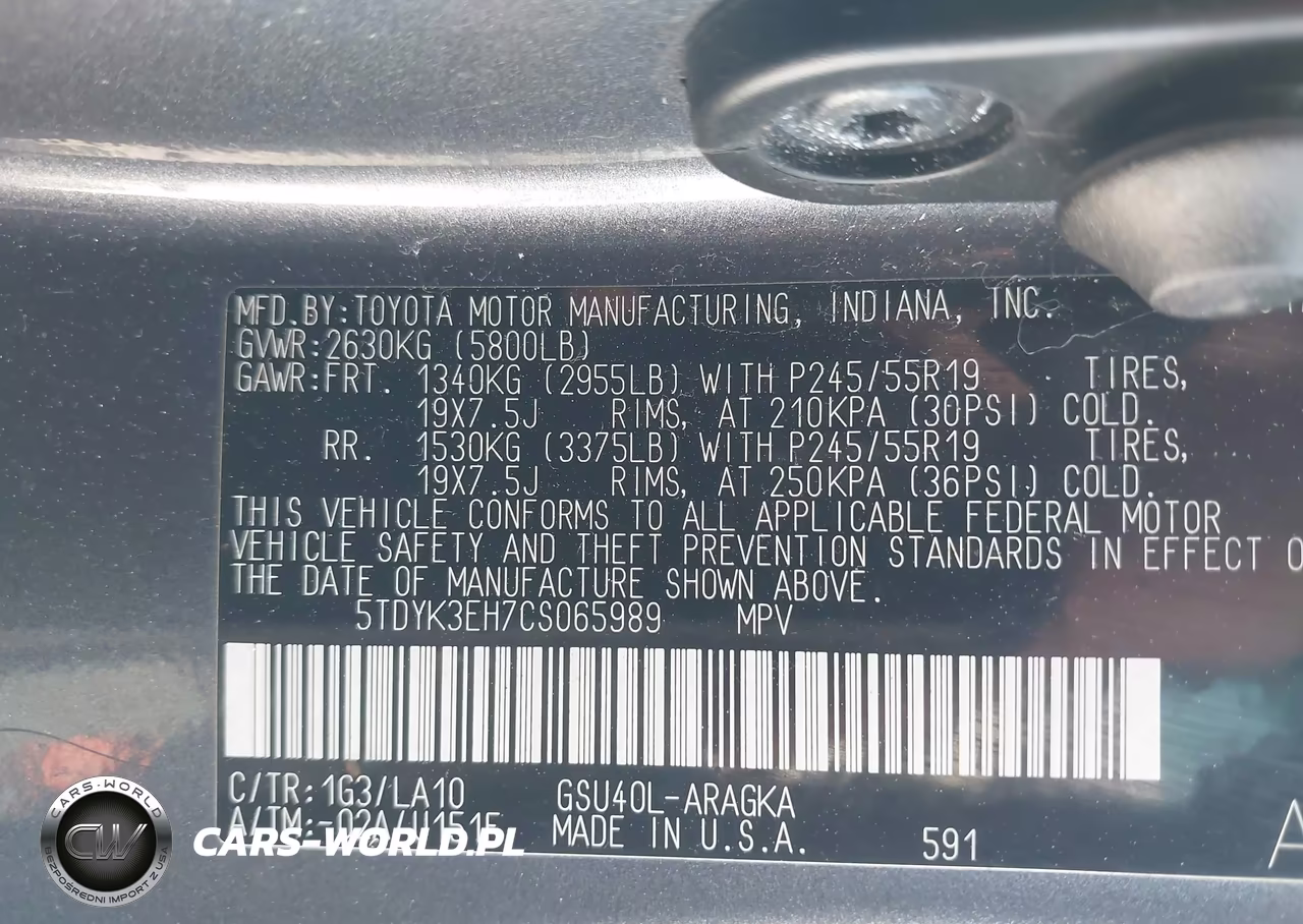 2012 Toyota Highlander Limited V6 VIN:5TDYK3EH7CS065989 - 9