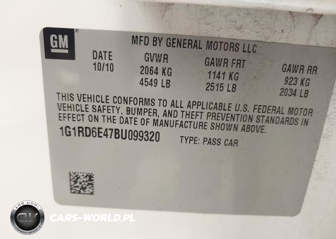 2011 Chevrolet Volt VIN:1G1RD6E47BU099320 - 9