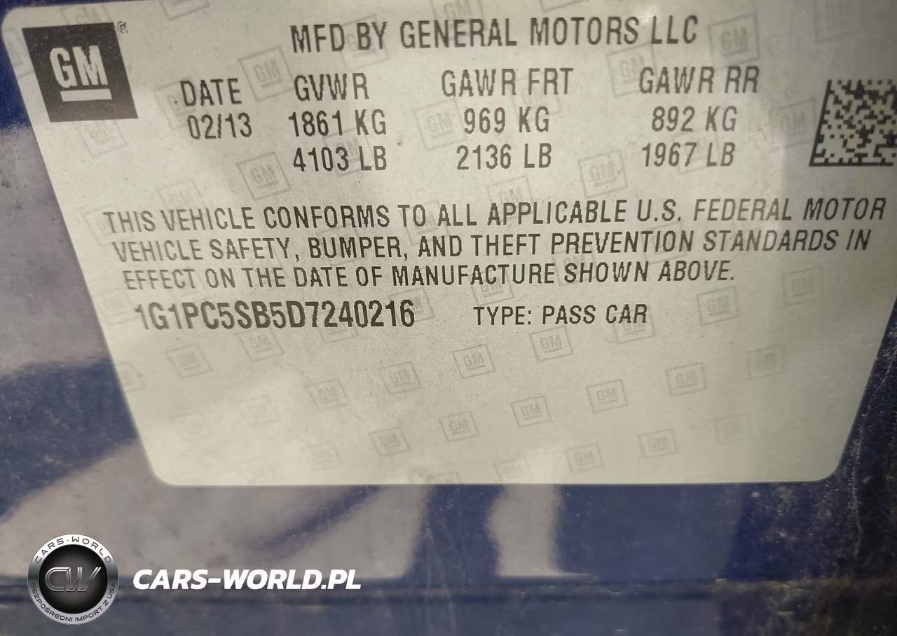 2013 Chevrolet Cruze 1Lt Auto VIN:1G1PC5SB5D7240216 - 9