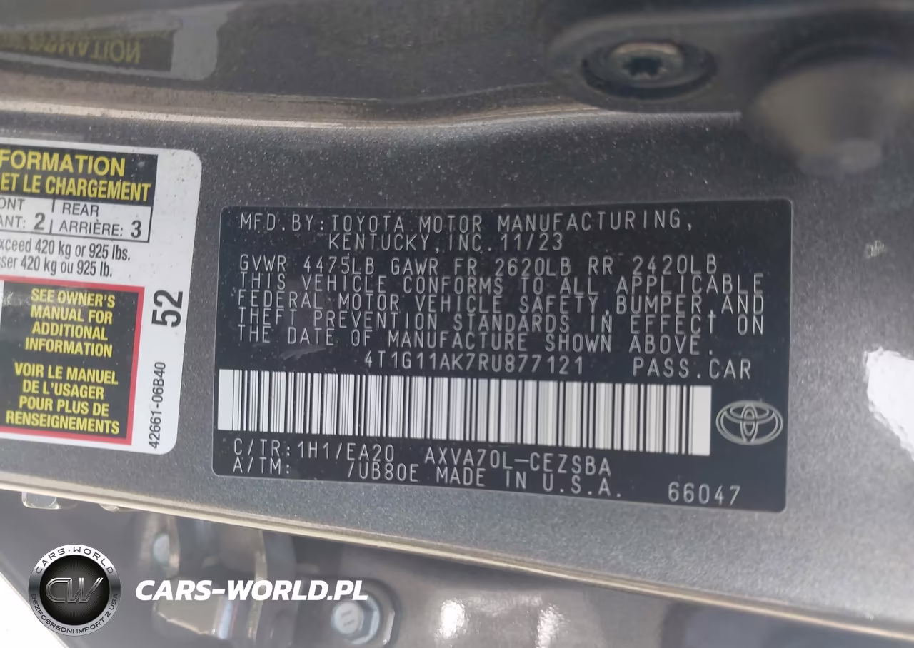 2024 Toyota Camry Se VIN:4T1G11AK7RU877121 - 9