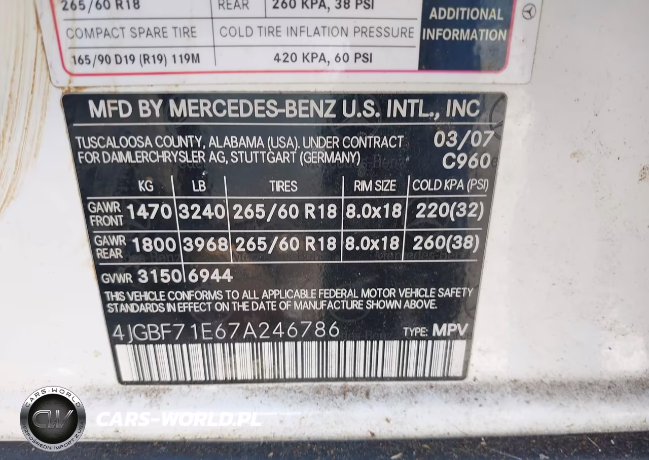 2007 Mercedes-Benz Gl 450 4Matic VIN:4JGBF71E67A246786 - 9
