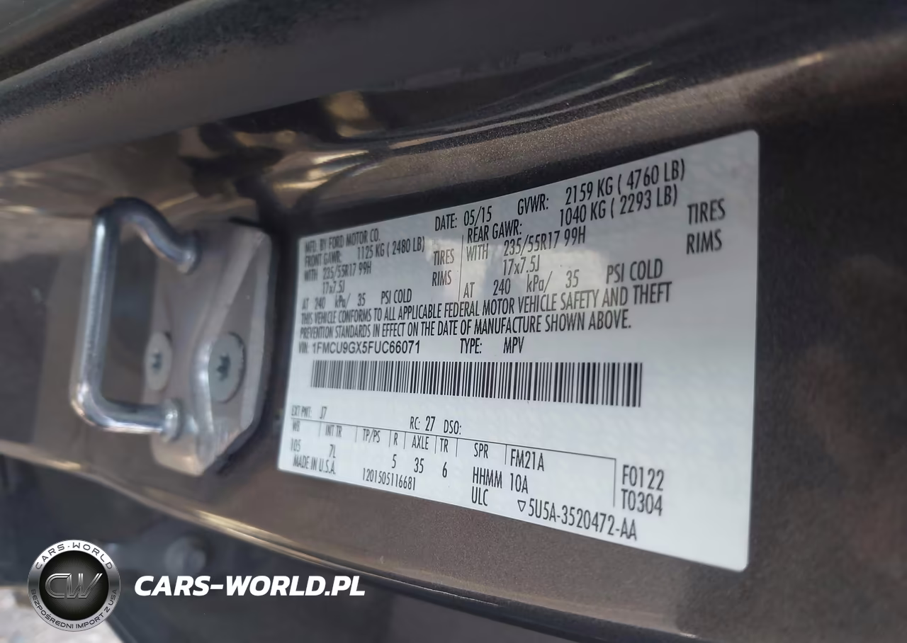 2015 Ford Escape Se VIN:1FMCU9GX5FUC66071 - 9