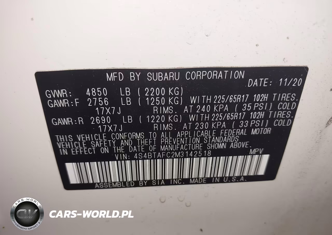 2021 Subaru Outback Premium VIN:4S4BTAFC2M3142518 - 9