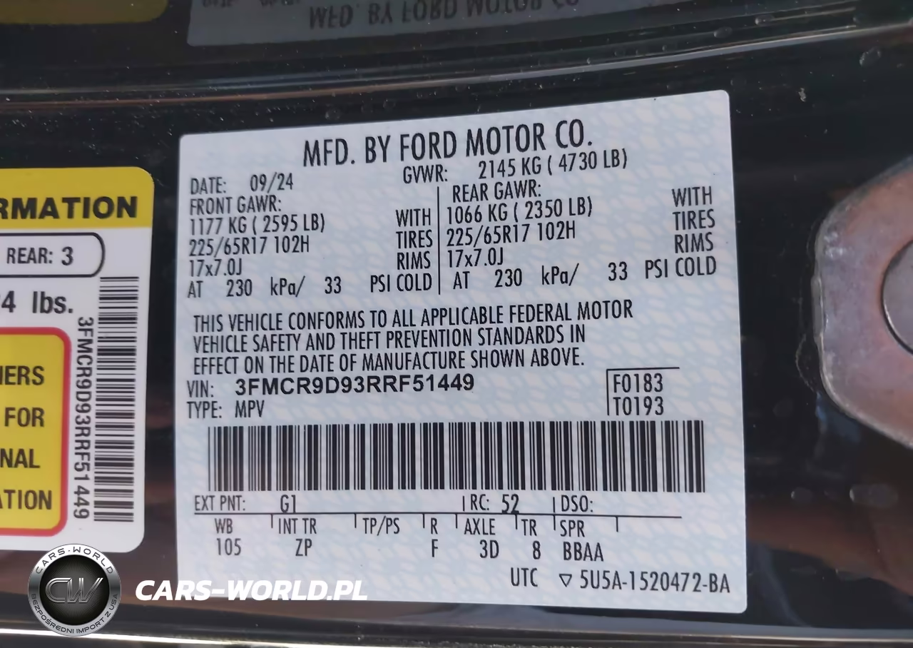 2024 Ford Bronco Sport Badlands VIN:3FMCR9D93RRF51449 - 9