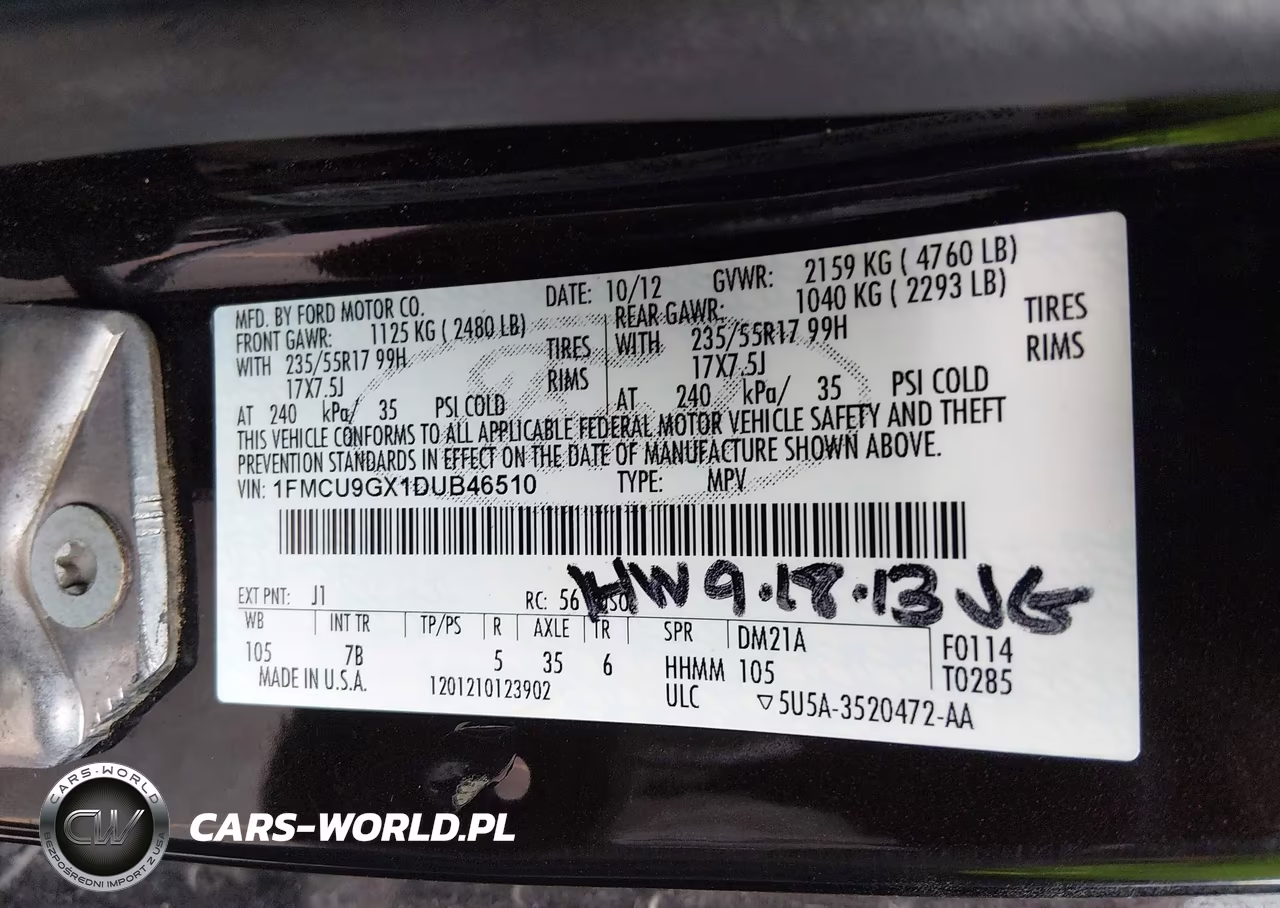 2013 Ford Escape Se VIN:1FMCU9GX1DUB46510 - 9