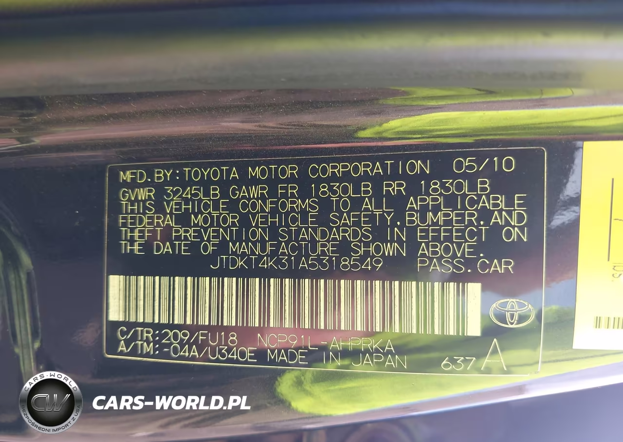 2010 Toyota Yaris VIN:JTDKT4K31A5318549 - 9