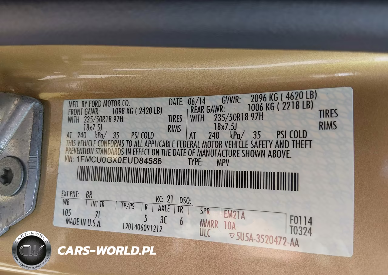 2014 Ford Escape Se VIN:1FMCU0GX0EUD84586 - 9