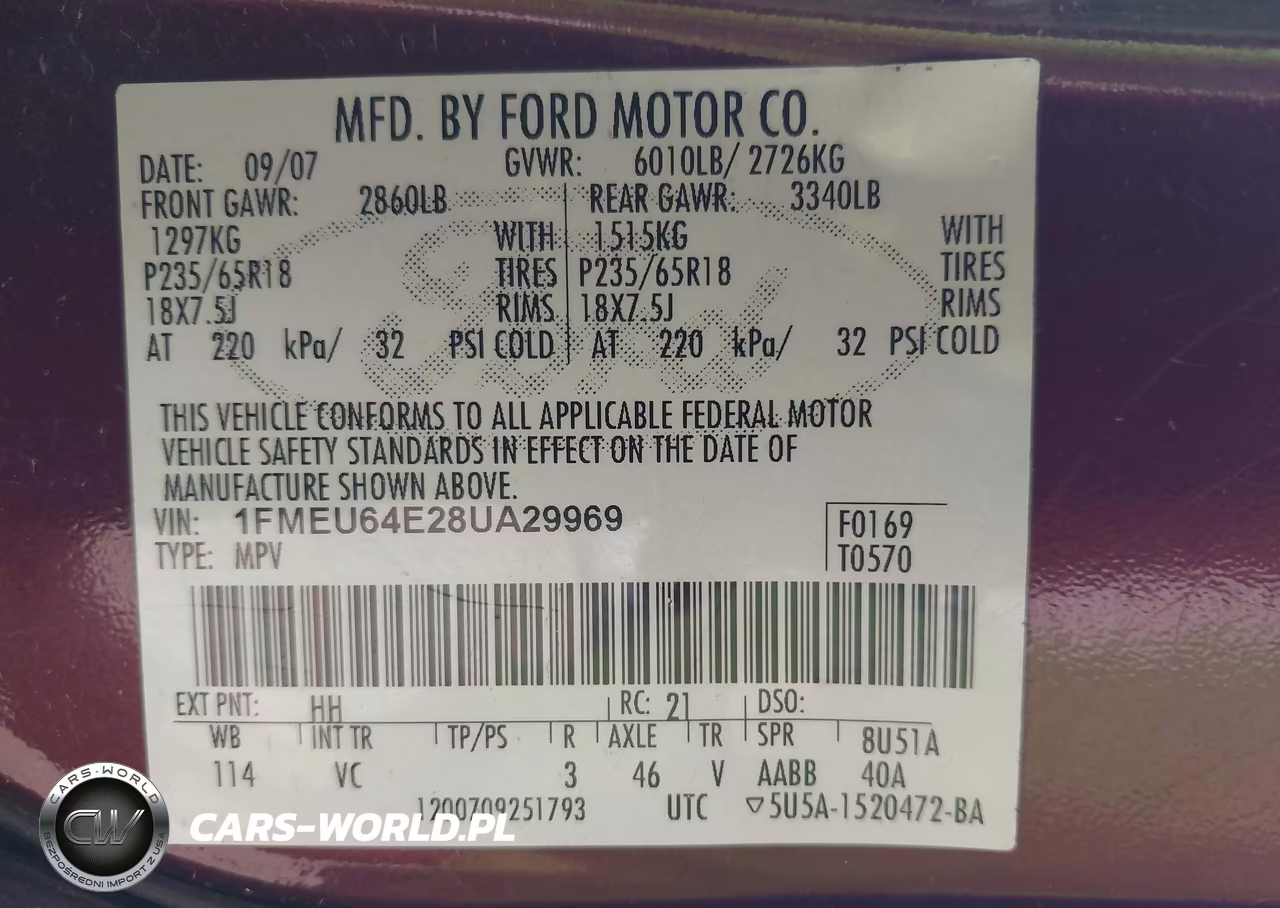 2008 Ford Explorer Eddie Bauer VIN:1FMEU64E28UA29969 - 9