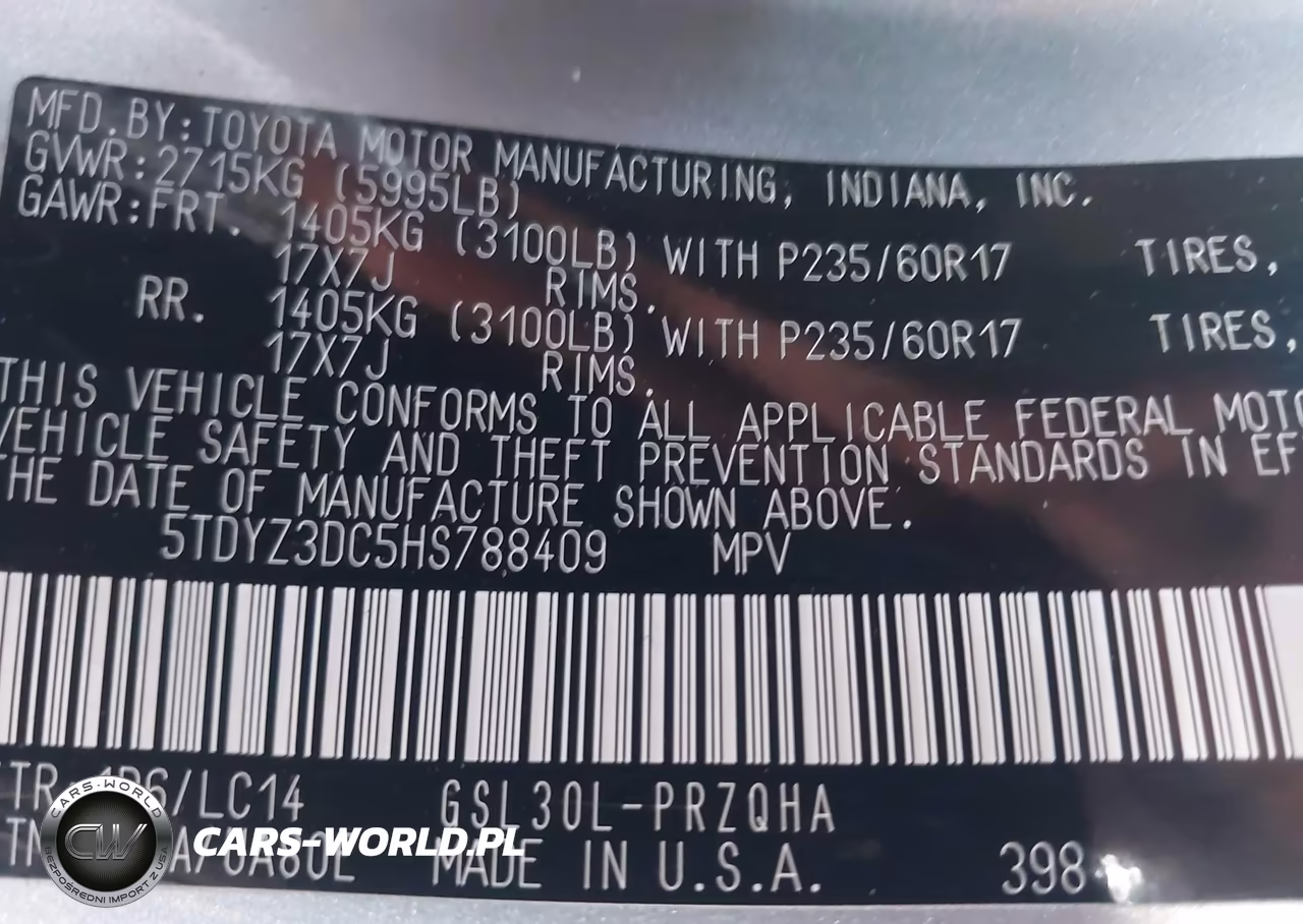 2017 Toyota Sienna Xle 8 Passenger VIN:5TDYZ3DC5HS788409 - 9
