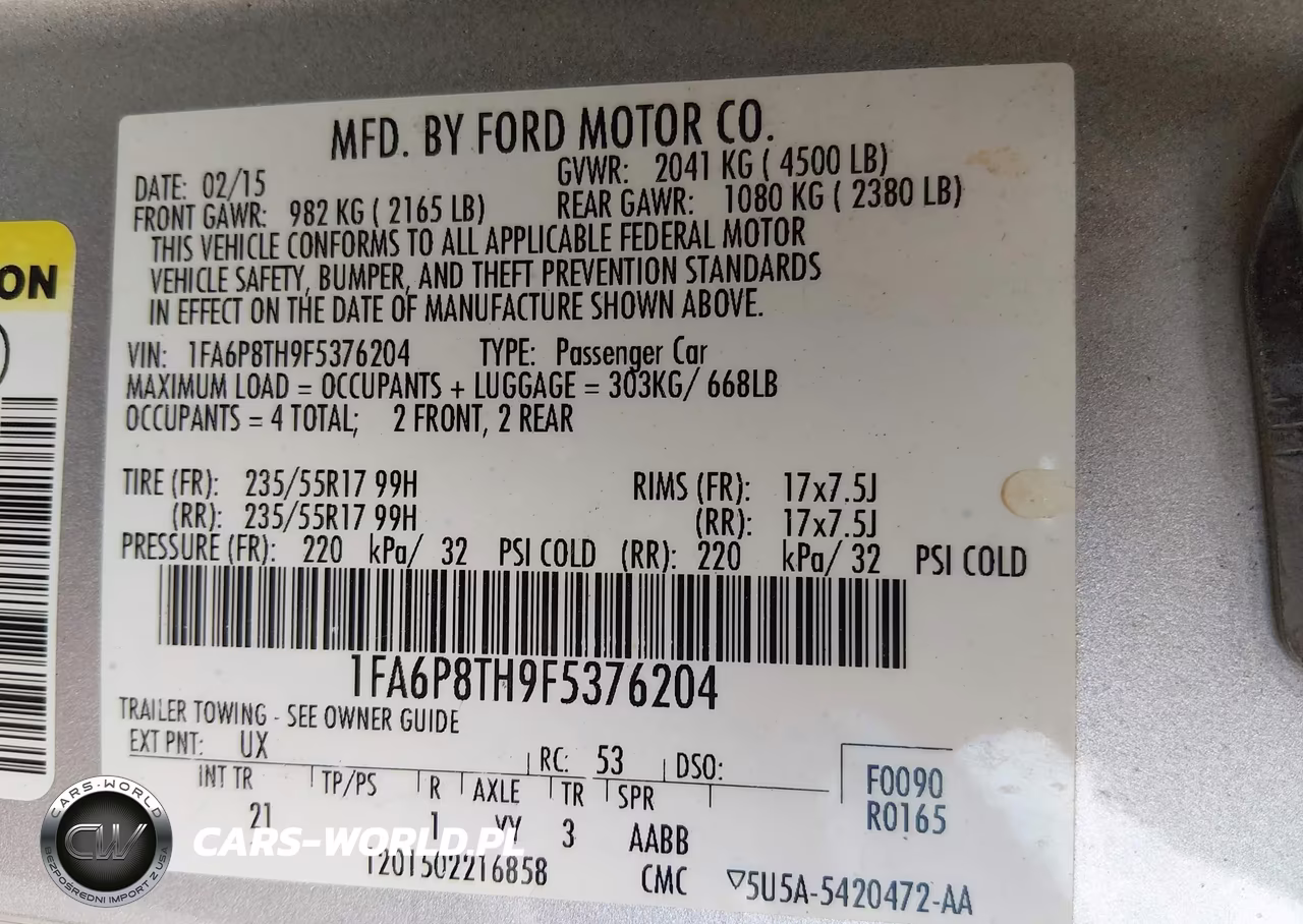 2015 Ford Mustang Ecoboost VIN:1FA6P8TH9F5376204 - 9