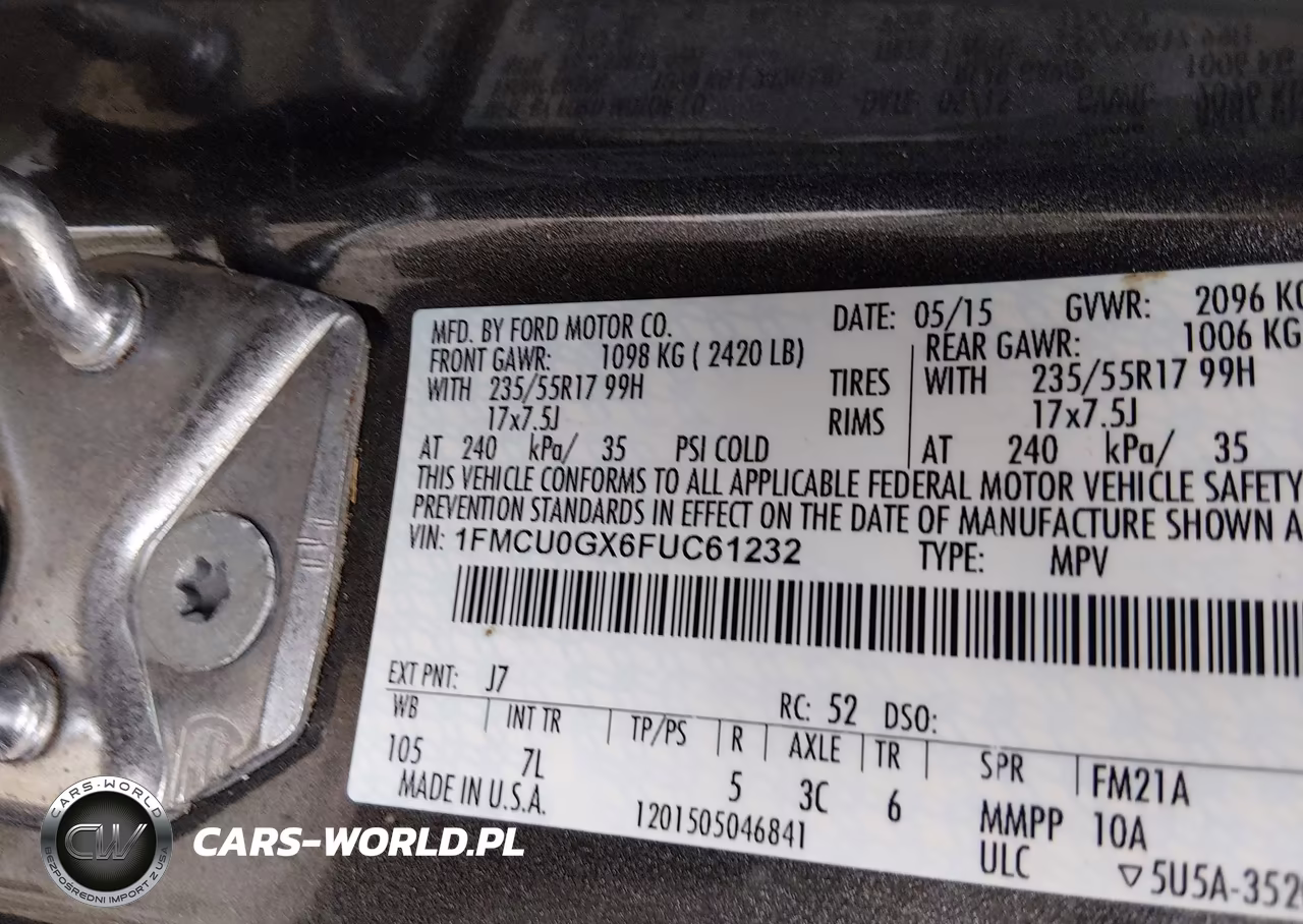 2015 Ford Escape Se VIN:1FMCU0GX6FUC61232 - 9