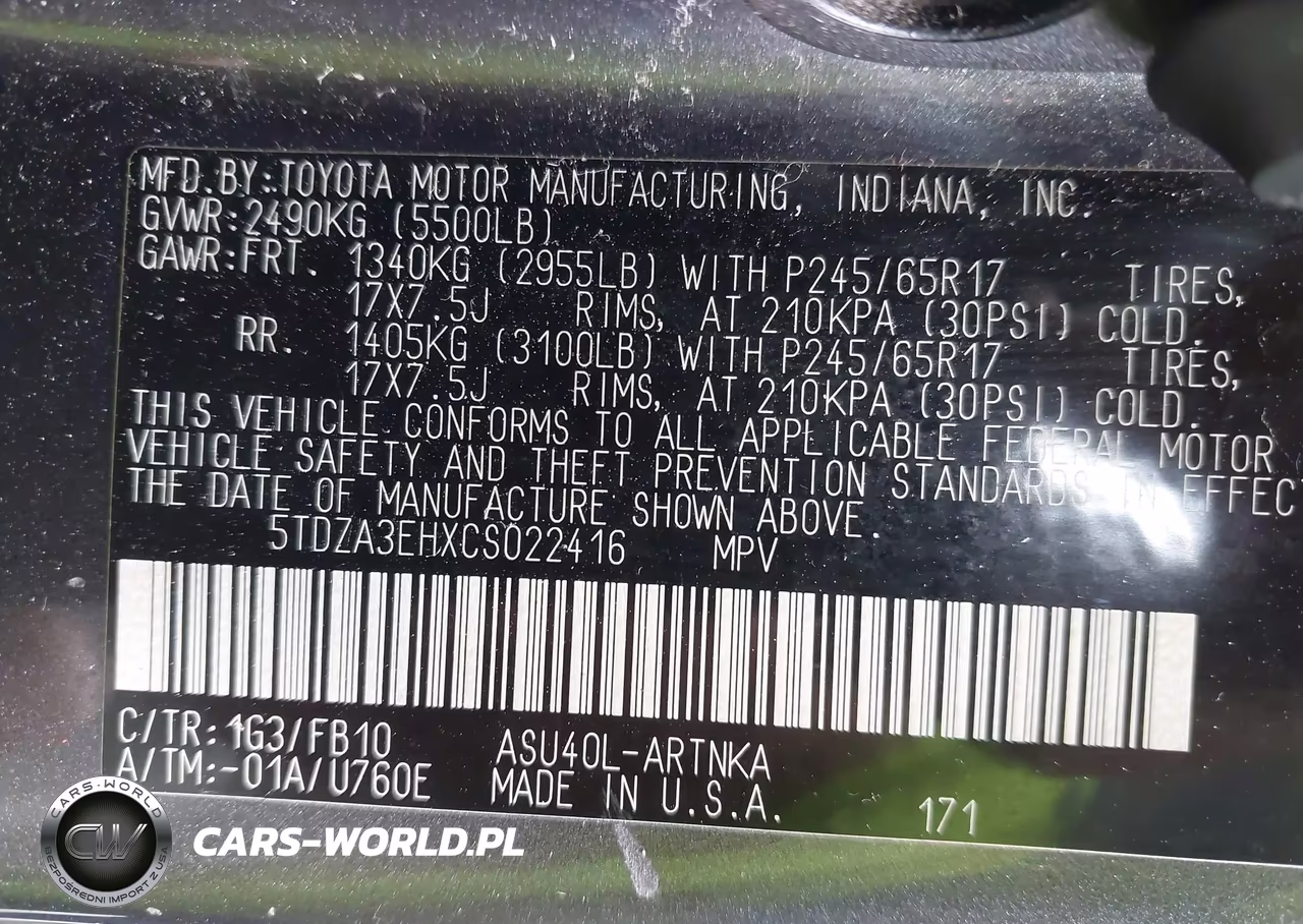 2012 Toyota Highlander VIN:5TDZA3EHXCS022416 - 9