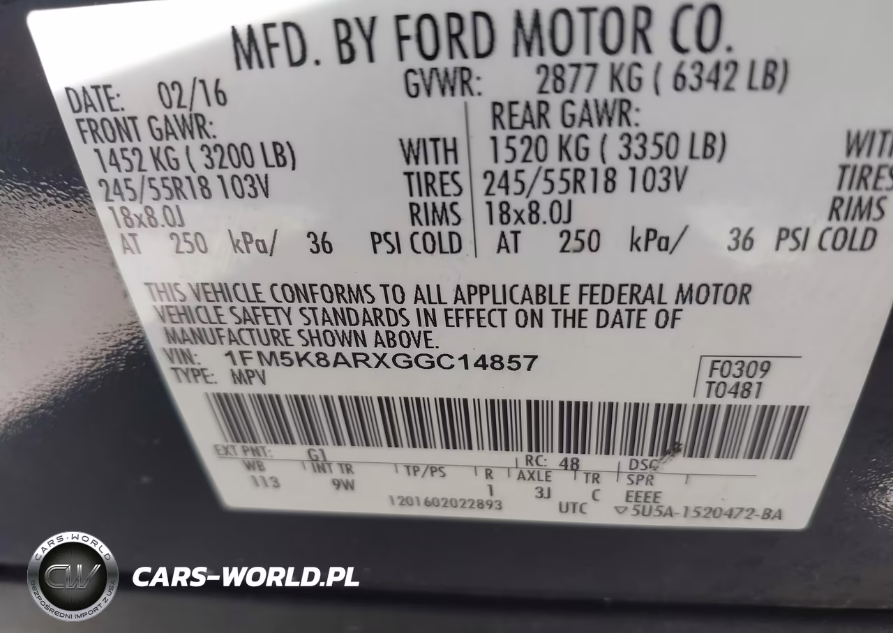 2016 Ford Utility Police Interceptor VIN:1FM5K8ARXGGC14857 - 9