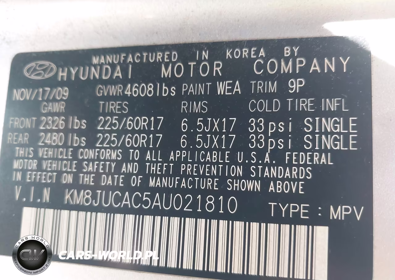 2010 Hyundai Tucson Gls VIN:KM8JUCAC5AU021810 - 9