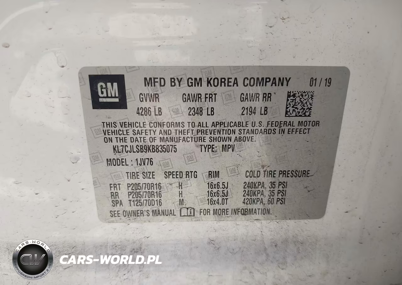 2019 Chevrolet Trax Lt VIN:KL7CJLSB9KB835075 - 9