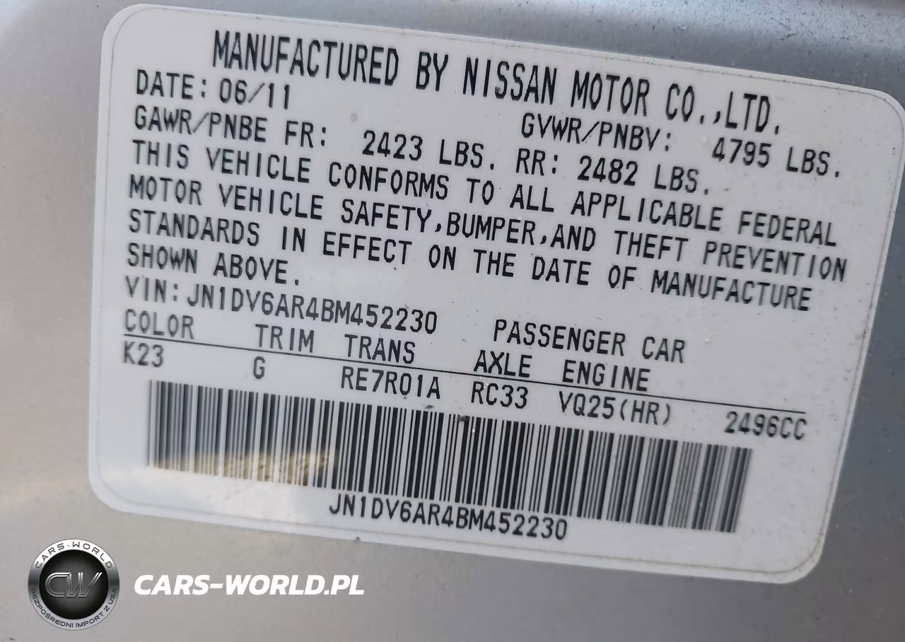 2011 Infiniti G25X VIN:JN1DV6AR4BM452230 - 9