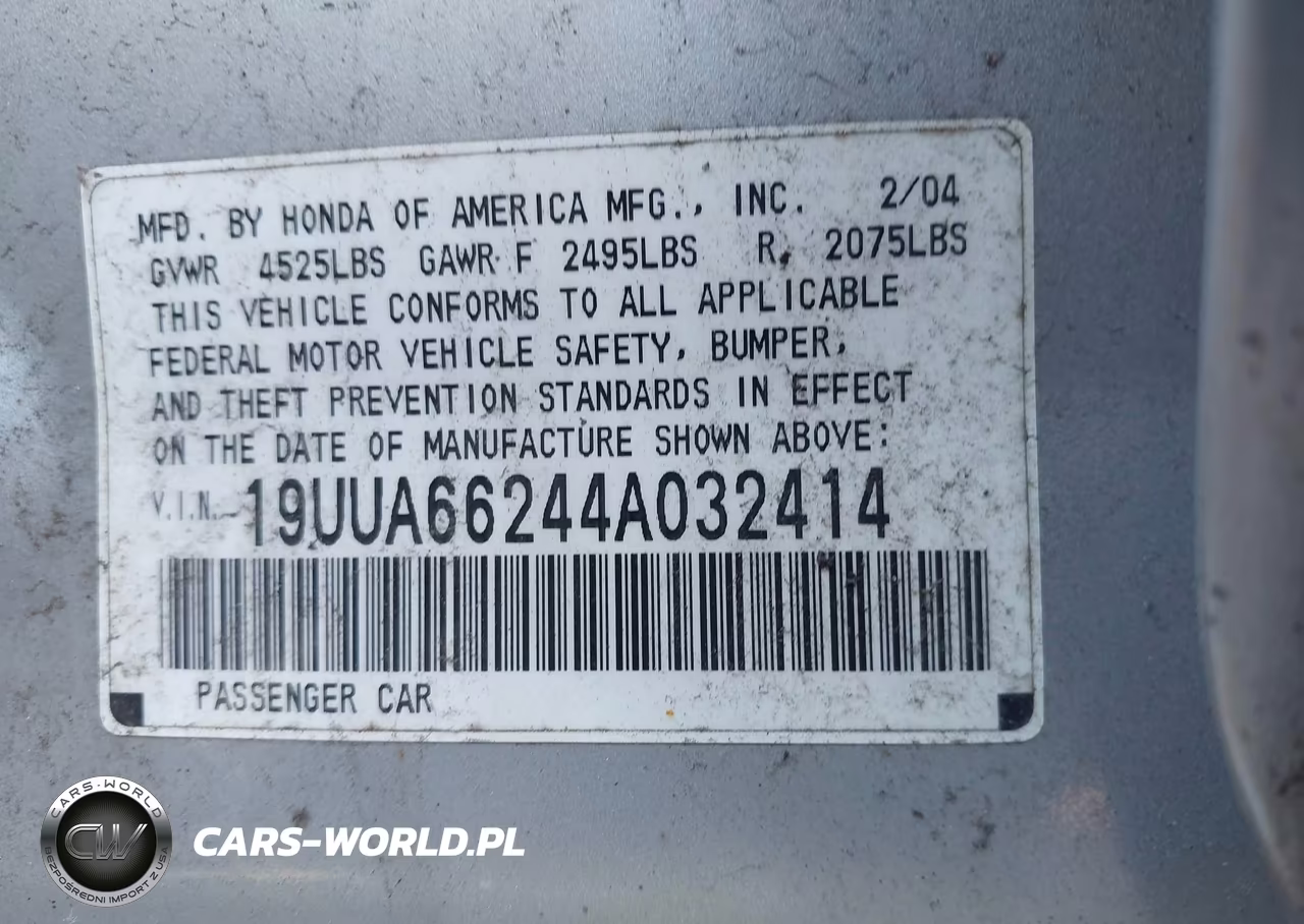 2004 Acura Tl VIN:19UUA66244A032414 - 9