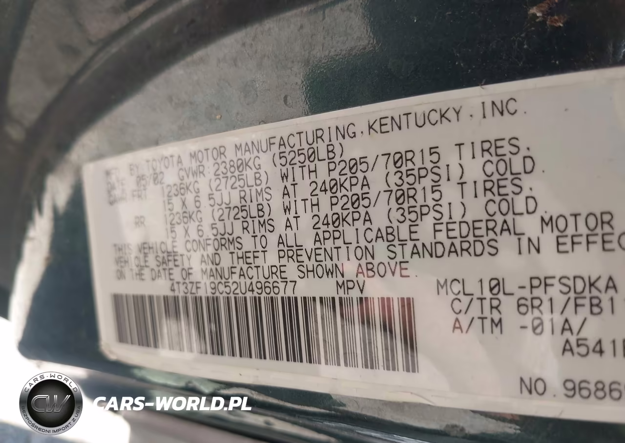 2002 Toyota Sienna Ce VIN:4T3ZF19C52U496677 - 9