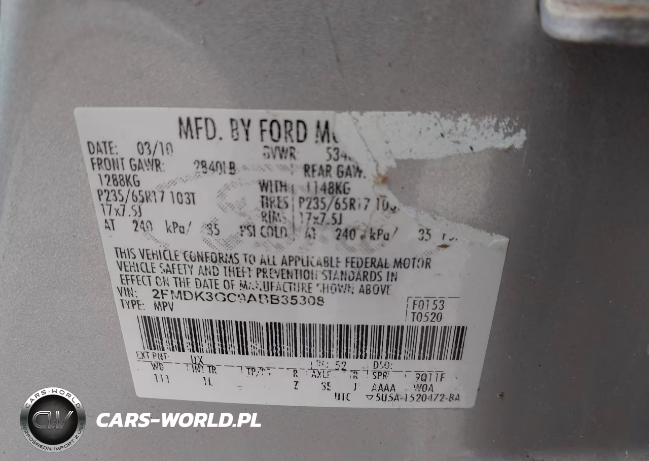 2010 Ford Edge Se VIN:2FMDK3GC9ABB35308 - 9