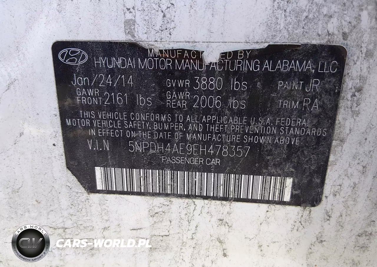 2014 Hyundai Elantra Se VIN:5NPDH4AE9EH478357 - 7