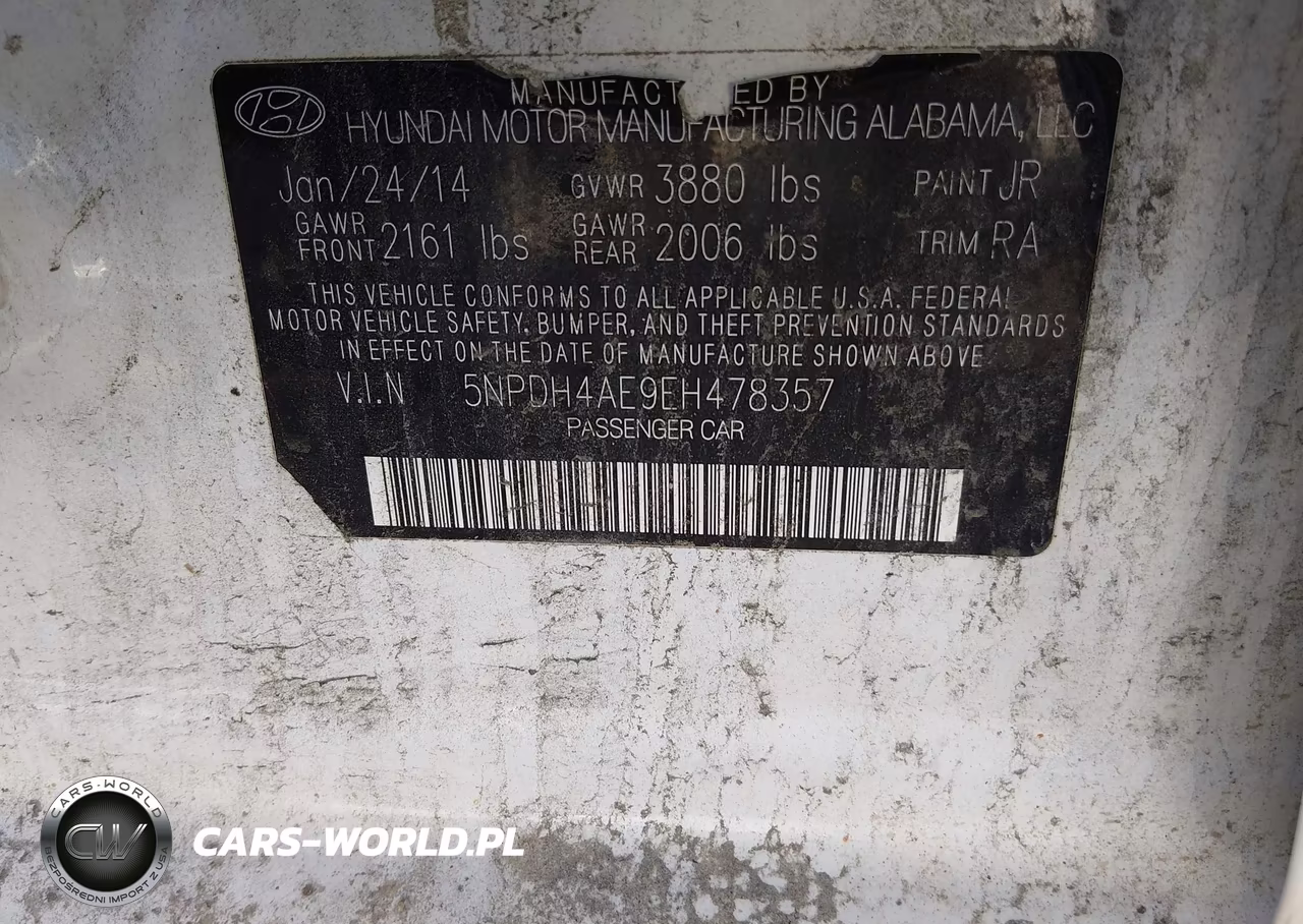 2014 Hyundai Elantra Se VIN:5NPDH4AE9EH478357 - 9