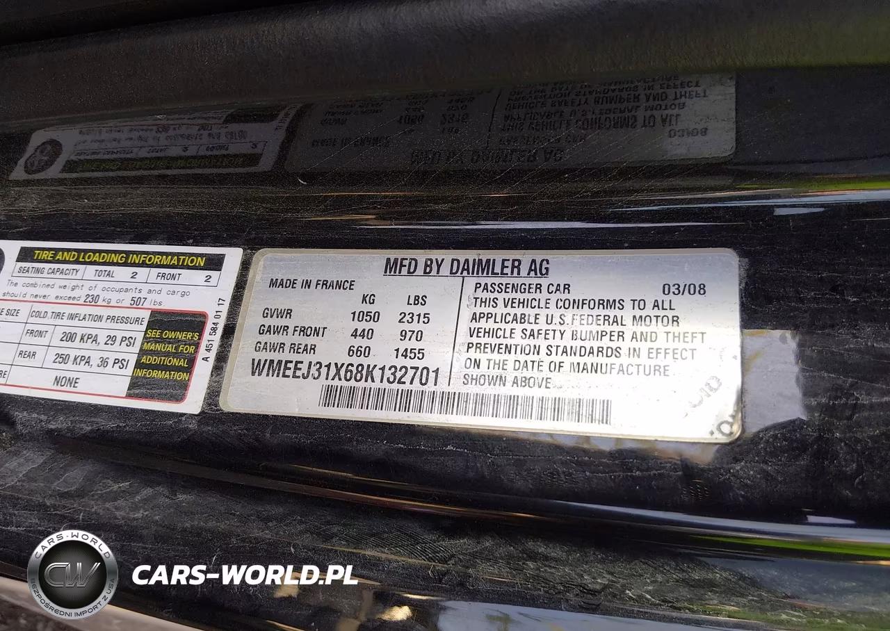 2008 Smart Fortwo Passion-Pure VIN:WMEEJ31X68K132701 - 9