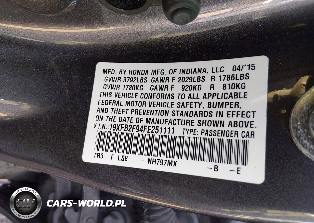 2015 Honda Civic Ex-L VIN:19XFB2F94FE251111 - 9